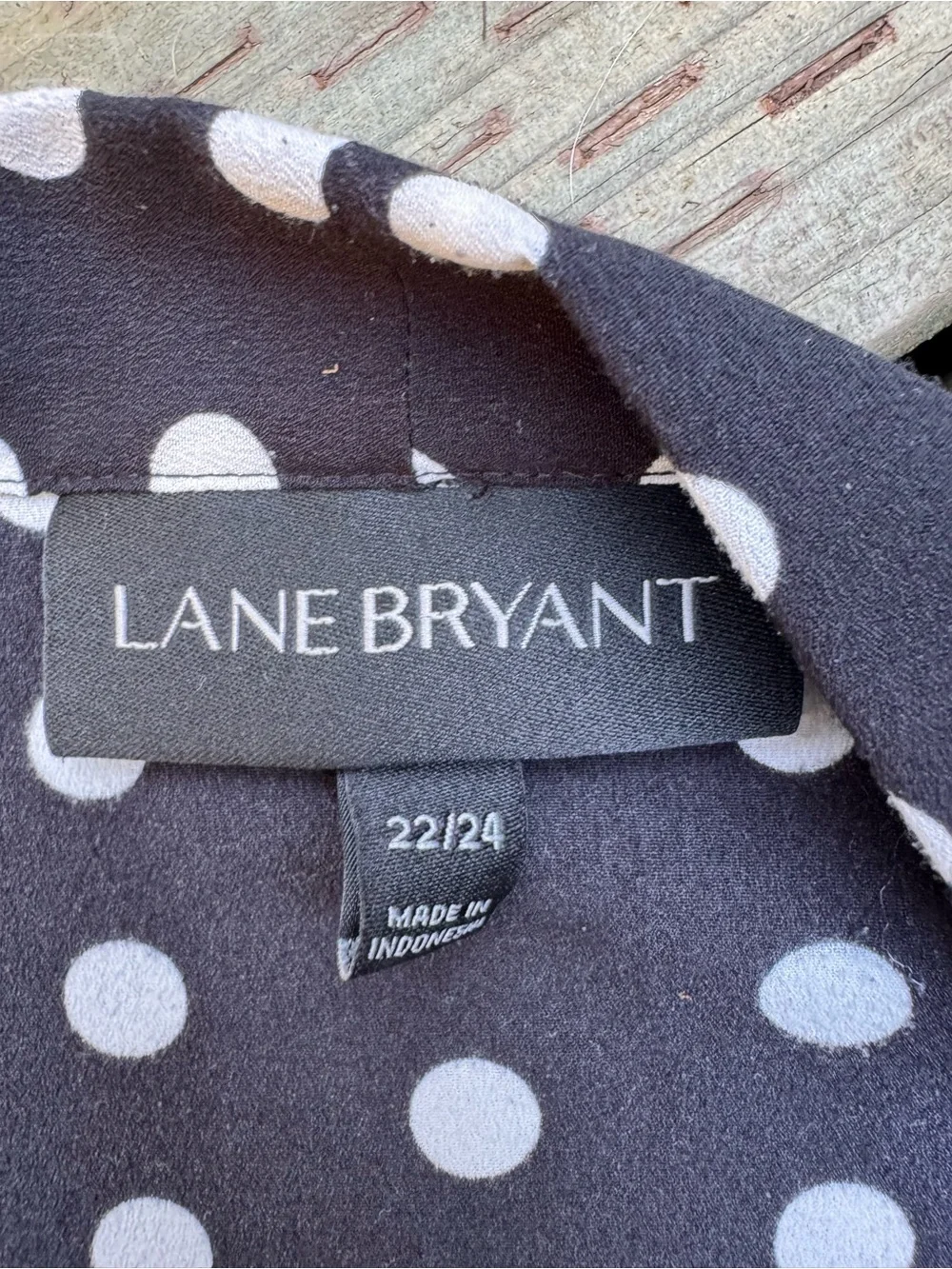 Lane Bryant Black and White Polka Dot Wrap Blouse - Picture 2 of 2